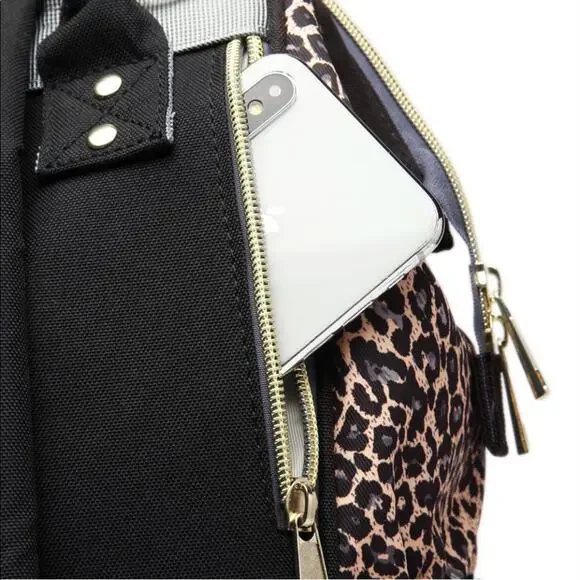 Leopard Baby Diaper Mom Travel Bag Backpack - Picture 7 of 10